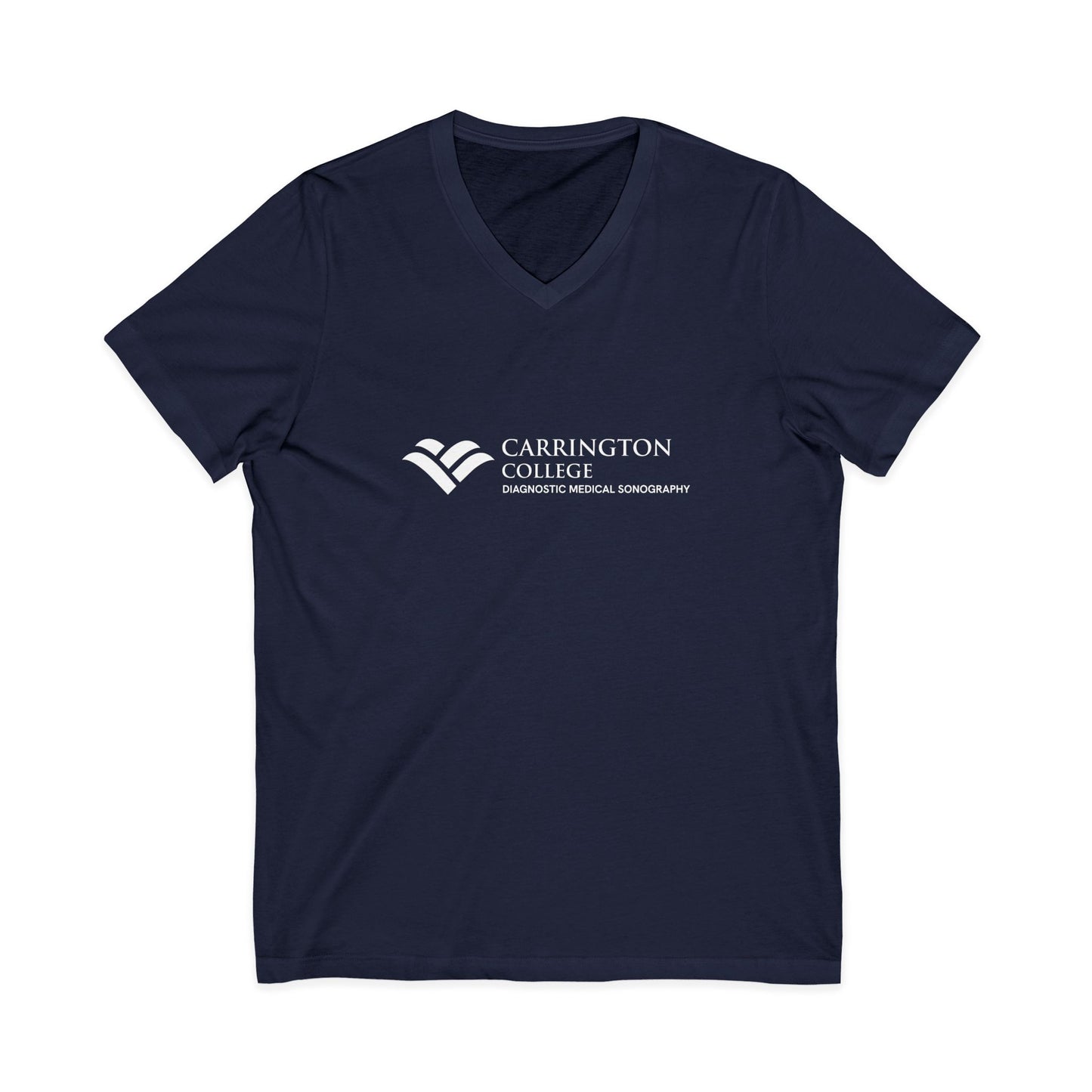 Carrington College Unisex Jersey Short Sleeve V-Neck Tee