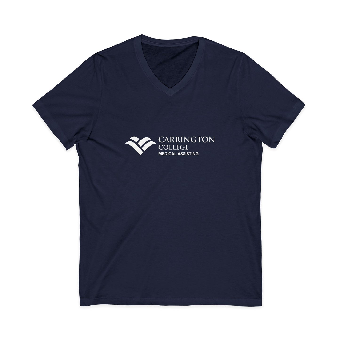 Carrington College Unisex Jersey Short Sleeve V-Neck Tee